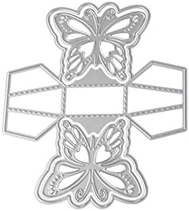 opOpb213IL Cutting Dies Stencil DIY Scrapbooking Embossing，Exquisite 3D Butterfly Candy Gift Box Cutting Die Embossing DIY Stencil Decor - Silver