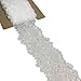 LACE REALM 2.25″×10 Yards Stretch Floral Pattern Lace Ribbon Trim Lace for Headbands Garters Decorating Floral Designing & Crafts(White)