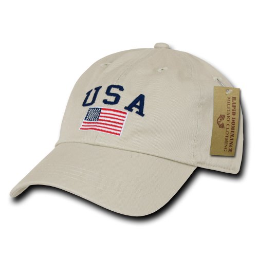 Rapiddominance Polo Style USA Cap, Stone - Thumbnail 3