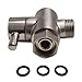 Shower Arm Diverter Valve for Hand Held Showerhead and Fixed Spray Head,G 1/2 3-Way Bathroom Universal Shower System Replacement Part/Brass (Brushed Nickel)
