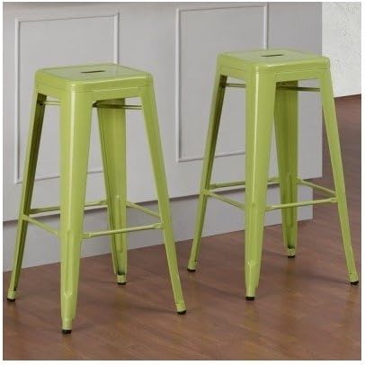 Beautiful Many Colors to Pick From Tabouret 30-inch Contemporary Metal Barstools (Set of 2) Includes Scented Candle Tarts (limeade green)