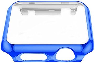 Apple Watch Case Hard PC Sapphire Blue Full Cover Frame Skins with Protective Screen for Apple Watch 38mm iWatch