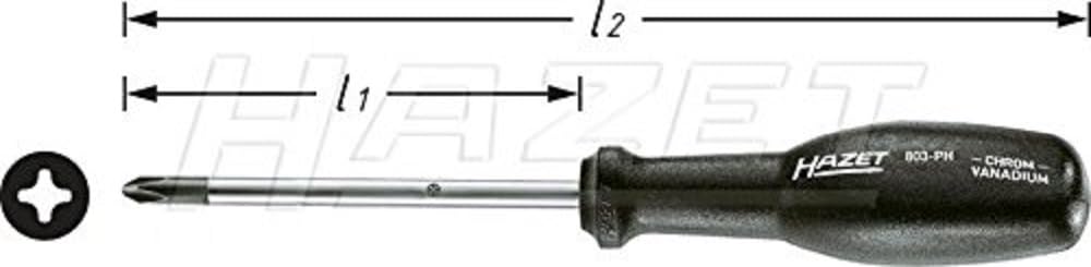 HAZET 803-PH2 Cross Recess Profile PH Trinamic Screwdriver - Multi-Colour