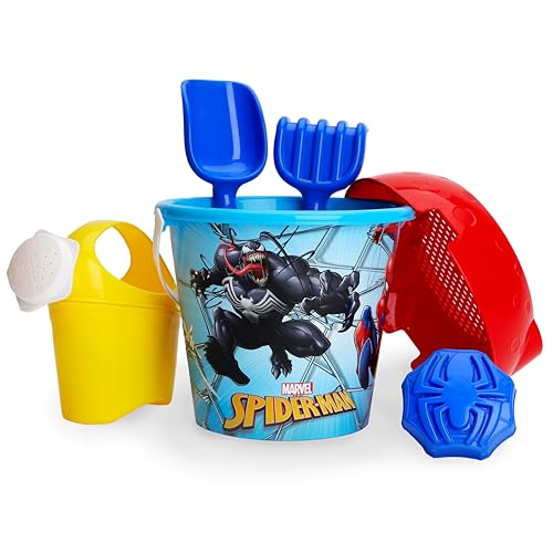 Toyland® Spiderman 6 Piece Bucket & Spade Set With Watering Can - Sand & Water Play - Beach Toys - Age 2 Years+