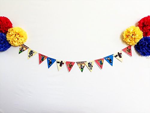 Roblox-Inspired Characters Bunting (Triangles, 6 ft) printed on Eco-Friendly TREE FREE Paper!