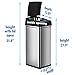 iTouchless 13 Gallon Automatic Touchless Sensor Kitchen Trash Can with AC Adapter, Odor Filter Deodorizer, Platinum Limited Edition (With Ac)