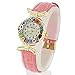 GlassOfVenice Murano Glass Millefiori Watch with Leather Band - Pink