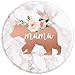 Mama Bear White Marble Print Pink Flower Mother's Day Gift - PopSockets Grip and Stand for Phones and Tablets