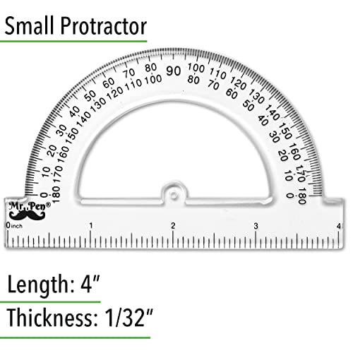 Mr. Pen Small Protractor, 4 Inch Protractor, Pack of 3, Protractor