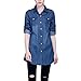 Froomer Women Classic Cowboy Lapel Denim Blouse with Pockets