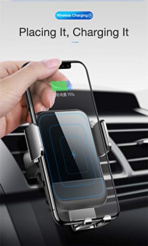 Bokoo Air Vent Gravity Linkage Qi Wireless Charging Holder for Samsung Galaxy S10 S10+ for iPhone Xs MAX XR X 8P