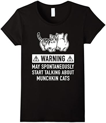 Womens Funny Munchkin Cat Owner T-shirt Gift Idea Medium Black