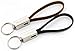 PowerOnKey PU Leather Micro USB Cable (Pack of 2): Fast Charging and Data Transfer Cord for Android Devices, Stylish Smartphone Cable, Discreet Keychain Ring Design – Black & Brown