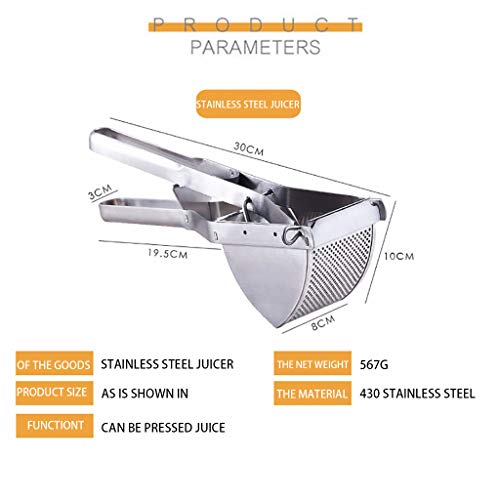 WONdere Stainless Steel Lime And Lemon Squeezer Manual Citrus Juicer Press Stainless Steel Mashed Potato - Thumbnail 2