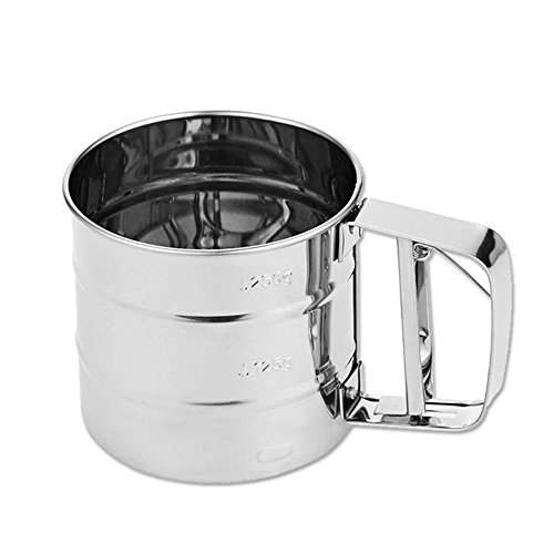 Pawaca Big Capacity Stainless Steel Flour Sifter 13 Ounce, Food-Grade Mesh Sieve with Measuring Scale Mark, Lead Free, No Plating, Rustproof, Baking Shaker for Icing Coffee Powder Dusting, and More - Thumbnail 5