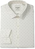 Ben Sherman Men's Skinny Fit Triple Dot Print Spread Collar Dress Shirt , Burgundy, 16.5