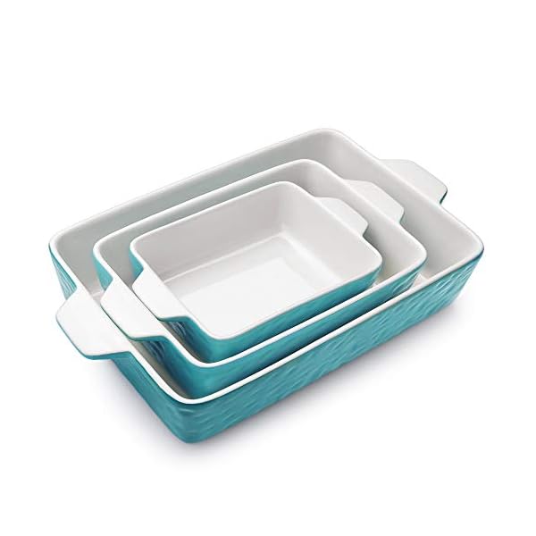 Bakeware Set, Krokori Rectangular Baking Pan Ceramic Glaze Baking Dish