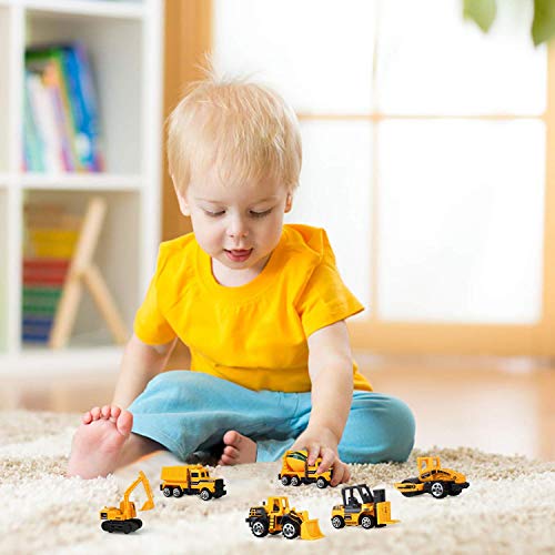 6-Pack Construction Vehicle Toys - Die Cast Mini Cars With Inertia Movement For Kids