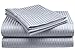 Queen Size 400 Thread Count 100% Cotton Sateen Dobby Stripe Sheet Set -Silver by London Home
