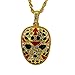 sameno Men's Hip-hop European and American Style Mask Personality Facebook Pendant Necklace Trend Fashion Jewelry (Gold)