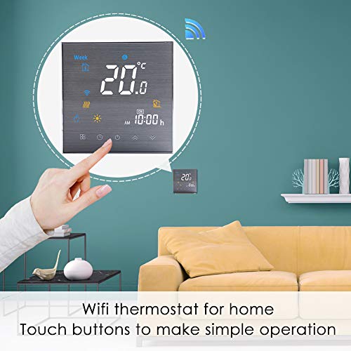 WiFi Smart Thermostat Electric Heating-Programmable WiFi Thermostats for  Home Wireless Digital Temperature Controller… - County Cargo