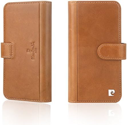 iPhone X Case, Pierre Cardin Real Leather Wallet Premium Genuine Cow Money Credit Card Holders Flip Case Cover for Apple iPhone 10 Brown