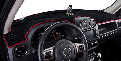 FMtoppeak Dashboard Dash Dark Mat Dash Mat Sun Cover Pad for Jeep Patriot 2011-2016 Red with Logo