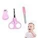 CoscosX Top Rated Baby Nail Clippers Set with Scissors and Nasal Tweezer,Child Toddler Grooming & Healthcare Kit and Shower Gift for All Children, Newborns, or Infants (Pink)