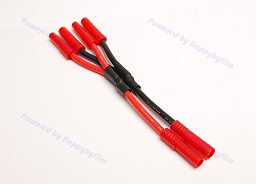 Pack(3) 4MM Parallel Charge Adapter 12awg Wire Heavy Duty for RC Turnigy HXT