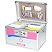 Decaller Medical Box with Lock, Medicine Case with Removable Tray & Handle & Shoulder Strap, 12