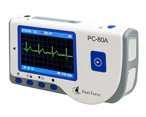 Heal Force PC 80-A Easy Handheld Portable device With Bluetooth, 3-Lead Cable, Pack of pads and USB Cable