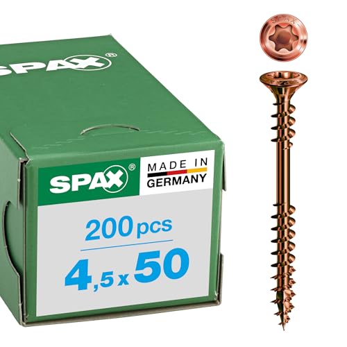 SPAX Facade screw, 4,5 x 50 mm, 200 pieces, Fixing thread, raised countersunk head, T-STAR plus T20, 4CUT, stainless steel A2 antique - 25479004505022