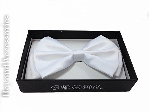 New Suspender Bow Tie Matching Colors Adults Unisex Formal -Urkle - White Combo