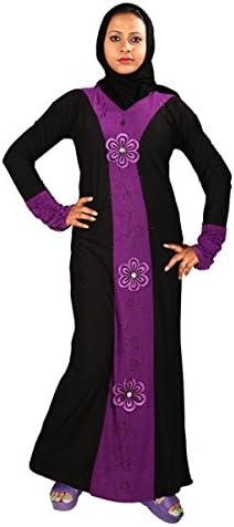 Hawai Women's Lycra Floral Flow Burka Free Size Black