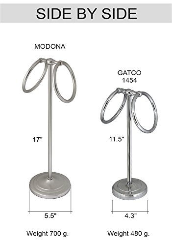 MODONA 17" Countertop Towel Ring for Hand Towels - Satin Nickel - 5 Year Warrantee - Thumbnail 5