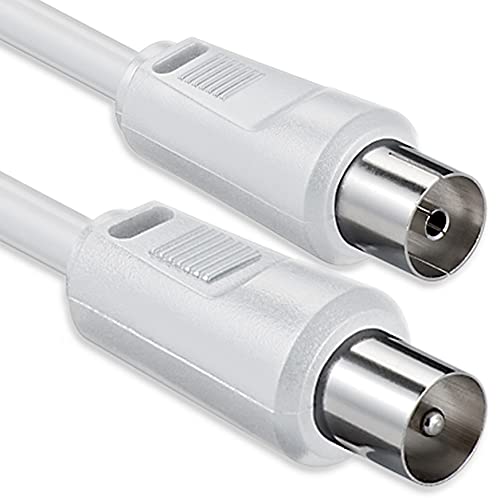 1aTTack Coaxial Connection Cable Antenna Cable Sat Cable F-Connector Coaxial Male to Coaxial Female Double-Shielded / Triple Shielded / Quadruple Shielded / 75 db / 85 db / 100 db / 110 db / 120 db / 125 db Koax weiß St-Ku 75db 1,5 Meter