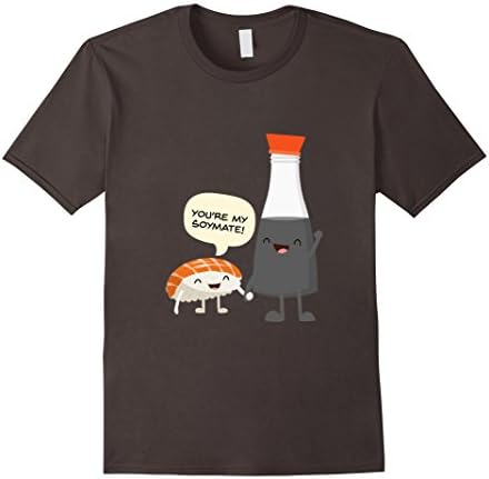 Men's You're My Soymate (Soulmate) Sushi Couples Japanese T-Shirt Medium Asphalt