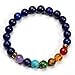 MILAKOO 7 Pcs Chakra Crystal Stone Bracelet Yoga Meditation Relax Anxiety Wristband for Women Men Gift