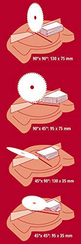 Einhell Kapp Gehrungssäge TC-MS 2513 L (1600 W, Sägeblatt Ø 250 mm, Schnittbreite 130 mm, schwenkbarer Sägekopf, Laser) – Bild 8