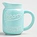 Mason Jar Ceramic Creamer Pitcher with Handle - Blue