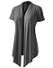Dutebare Womens Short Sleeve Open Front Cardigan Lightweight Drape Cardigans Dark Gray XL