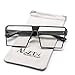 AMZTM Outdoor Reading Glasses Square Metal Black Frame Glass Lens Oversized Non-Polarized Sunglasses for Men and Women (Black Frame Clear Lens, 63)