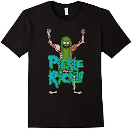 Mens PICKLE-RICK-Tshirt Large Black