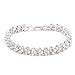 Woman Crystal Diamond Bracelets,Hemlock Valentine's Chain Bracelet Lovers Gifts (Silver)