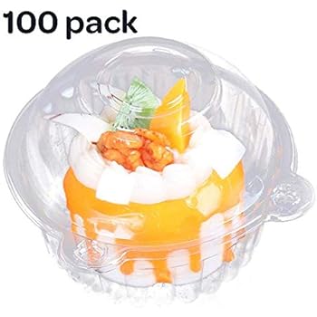 100pcs Individual Cupcake Container Muffin Pods Dome Cups Cake Boxes Gifts Container Kitchen Supplies