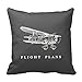 CottonHouse Vintage Airplane, Flight Plans Cotton Throw Pillowcase
