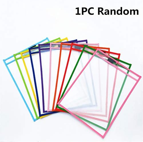 Qiuxiaoaa Children Toys, Dry Erase Pockets Can Be Reused Perfect For Classroom Organization, Plastic Reusable Dry Erase Pocket, Teaching Supplies Colors Randomly B