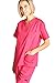 Dagacci Medical Uniform Womens and Mens Scrub Set Unisex Medical Scrub Shirt Top and Pant, Hot Pink, Medium, Short Sleeve