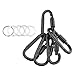 D-FantiX Aluminum Locking Carabiner Keychain Hook D Ring Clips EDC Gear Black Pack of 10