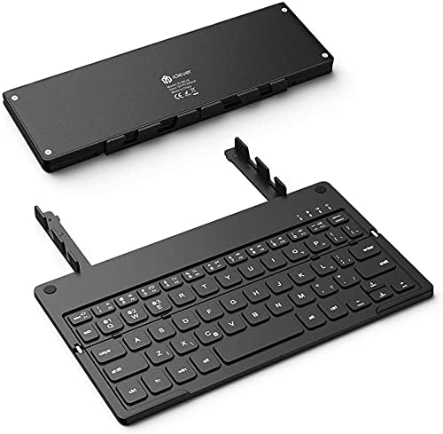 Iclever Bluetooth キーボード 折りたたみ式 薄型 スタンド一体型 スマホ Ipad Iphone用 タブレット ブルートゥース 充電式 小型 省エネ 英語配列 Ios Android Windows Macなど対応 外出先最適 自宅用ic Bk16ブラック1